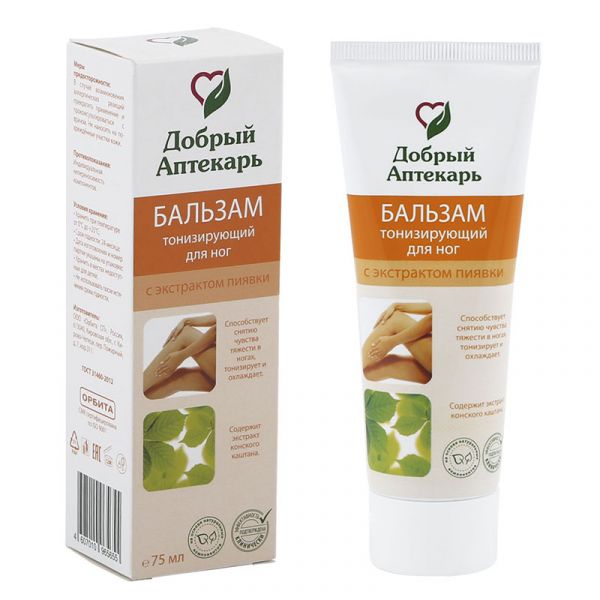 Dobry Aptekar toning foot balm with leech extract 75 ml